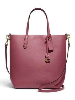 Coach Leather Tote in Rose Mauve with Gold Hardware